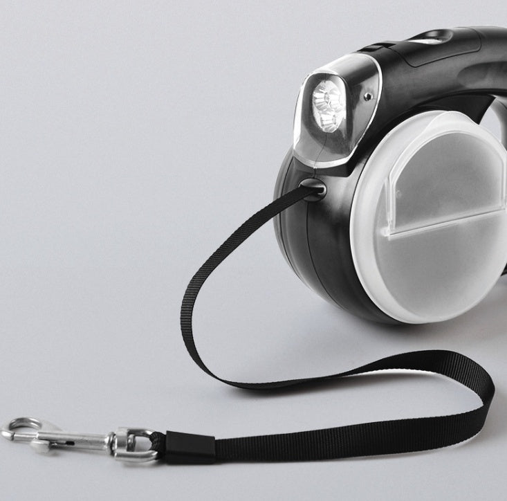 HKM-294547 Retractable Dog and Cat Traction Leash with LED Light - Various Colors Available
