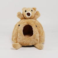 HKM-294675 Cozy Arctic Velvet Pumpkin Nest for Small Animals - Ideal Sleeping Bed for Hamsters, Guinea Pigs, and More