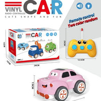HKM-294675 Rechargeable Cartoon Remote Control Car with Lights for Kids, Indoor/Outdoor Mini Vehicle, 1:24 Scale
