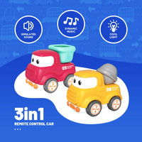 HKM-294675 Rechargeable Cartoon Remote Control Car with Lights for Kids, Indoor/Outdoor Mini Vehicle, 1:24 Scale