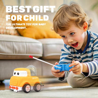 HKM-294675 Rechargeable Cartoon Remote Control Car with Lights for Kids, Indoor/Outdoor Mini Vehicle, 1:24 Scale