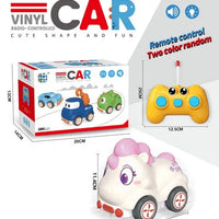 HKM-294675 Rechargeable Cartoon Remote Control Car with Lights for Kids, Indoor/Outdoor Mini Vehicle, 1:24 Scale