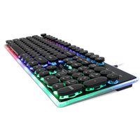 HKM-294739 Luminous Backlit 104-Key USB Wired Gaming Keyboard with Rounded Cap Design