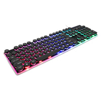 HKM-294739 Luminous Backlit 104-Key USB Wired Gaming Keyboard with Rounded Cap Design