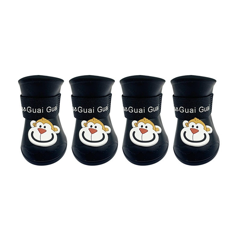 HKM-294867 Waterproof Silicone Pet Boots with Non-Slip Soft Bottom for Summer Outdoor Use