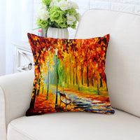 HKM-294931 All-Match European Style Landscape Pillow Cushion Cover in Polyester Twill - 45x45 cm