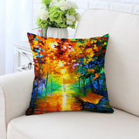 HKM-294931 All-Match European Style Landscape Pillow Cushion Cover in Polyester Twill - 45x45 cm