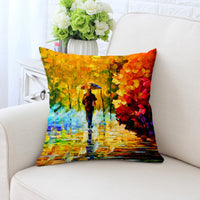 HKM-294931 All-Match European Style Landscape Pillow Cushion Cover in Polyester Twill - 45x45 cm