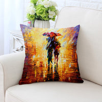 HKM-294931 All-Match European Style Landscape Pillow Cushion Cover in Polyester Twill - 45x45 cm