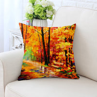 HKM-294931 All-Match European Style Landscape Pillow Cushion Cover in Polyester Twill - 45x45 cm