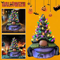 HKM-294995 Decorative Resin Christmas Tree Sculpture Ornament - 19cm Lighted Cartoon Style