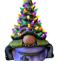 HKM-294995 Decorative Resin Christmas Tree Sculpture Ornament - 19cm Lighted Cartoon Style