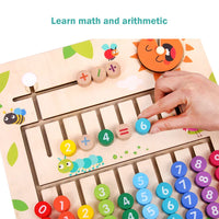 HKM-295443 Hand-Moved Colorful Digital Computing Board - Montessori Math Game for Kids Ages 3+ - Educational Learning Toy