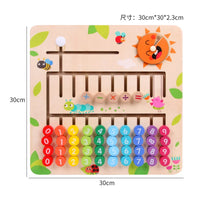 HKM-295443 Hand-Moved Colorful Digital Computing Board - Montessori Math Game for Kids Ages 3+ - Educational Learning Toy