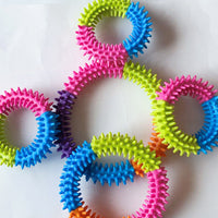 HKM-295507 Eco-Friendly TPR Rubber Thorn Ring Pet Toy - Multiple Color Options Available