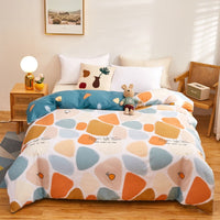 HKM-295699 Cotton Three-Piece Quilt Cover Set for Student Dormitory with Cartoon and Floral Patterns