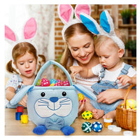 HKM-295699 Easter Bunny Basket Plush Toy for Kids - Soft Animal Handbag for Eggs, 31-50cm
