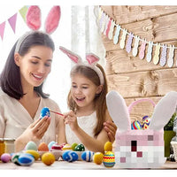HKM-295699 Easter Bunny Basket Plush Toy for Kids - Soft Animal Handbag for Eggs, 31-50cm
