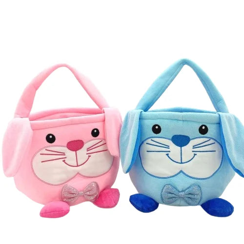 KTX-295699 Easter Bunny Basket Plush Toy for Kids - Soft Animal Handbag for Eggs, 31-50cm