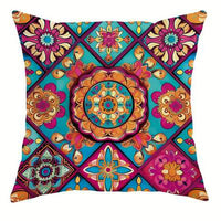 HKM-295827 Geometric Pattern Bohemian Style Linen Pillow Cover 45x45cm