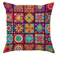 HKM-295827 Geometric Pattern Bohemian Style Linen Pillow Cover 45x45cm