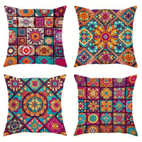 HKM-295827 Geometric Pattern Bohemian Style Linen Pillow Cover 45x45cm