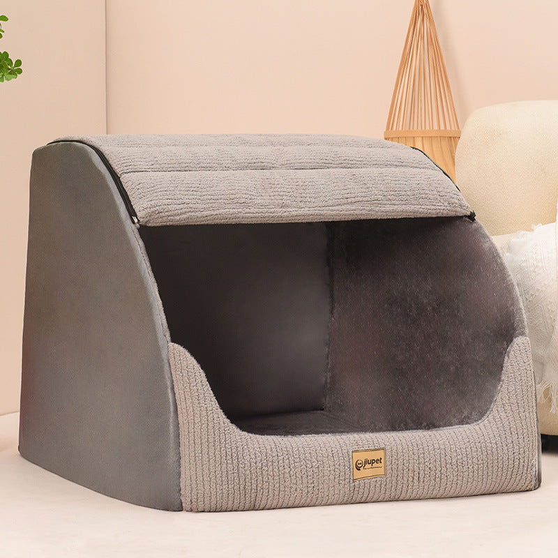 HKM-296019 Removable and Washable Pet Bed for Medium to Extra Large Dogs - Classic Gray