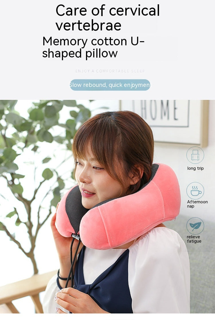 HKM-296147 U-Shaped Memory Foam Travel Neck Pillow in Multiple Colors