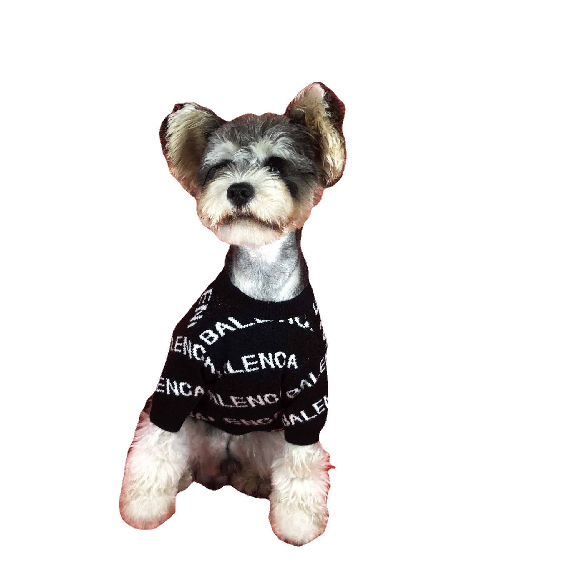 HKM-296275 Cozy Acrylic Dog Sweater for Spring - Black and Green Pullover for Schnauzers