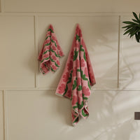 HKM-296275 Xinjiang Long-staple Cotton Small Tulip Towel Set - Soft Powder & Purple Options, 3 Sizes Available