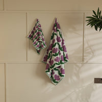 HKM-296275 Xinjiang Long-staple Cotton Small Tulip Towel Set - Soft Powder & Purple Options, 3 Sizes Available