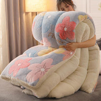 HKM-296339 Winter Thick Lamb Velvet Quilt - Cozy Floral Designs, Multiple Sizes Available