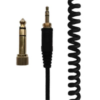 HKM-296403 Black Gold Plated Spring Wire Audio Repair Cable with Plug