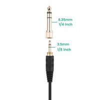 HKM-296403 Black Gold Plated Spring Wire Audio Repair Cable with Plug