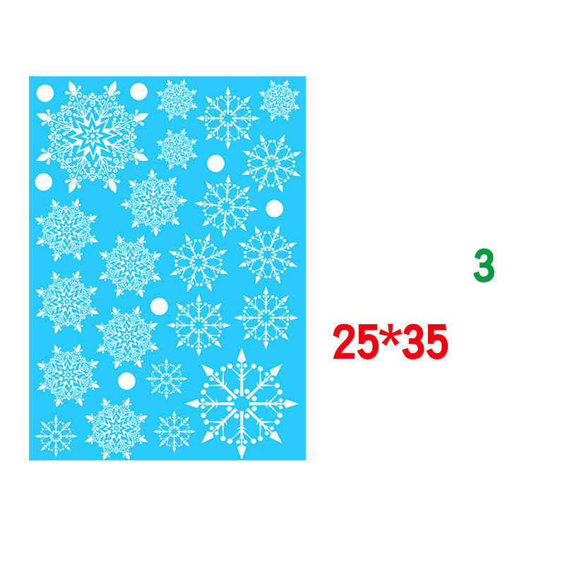 HKM-296467 Christmas Snowflake Static Window Stickers - Waterproof Wall Decals for Festive Decor