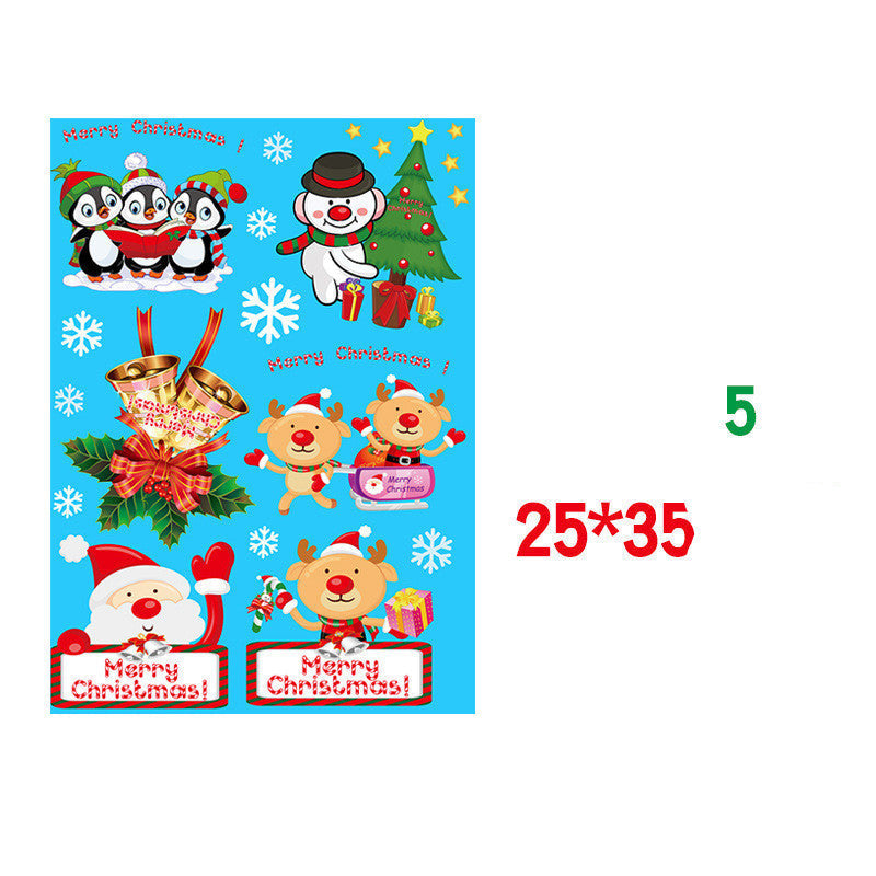 HKM-296467 Christmas Snowflake Static Window Stickers - Waterproof Wall Decals for Festive Decor
