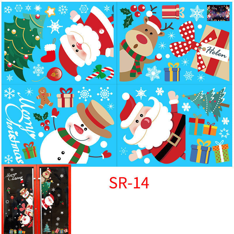 HKM-296467 Christmas Snowflake Static Window Stickers - Waterproof Wall Decals for Festive Decor