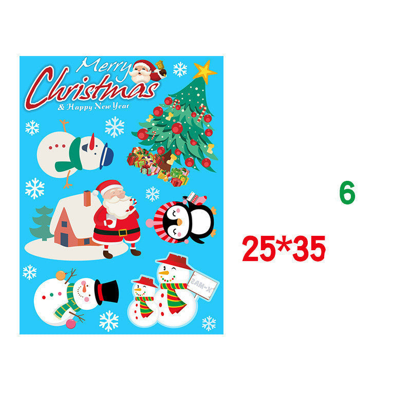 HKM-296467 Christmas Snowflake Static Window Stickers - Waterproof Wall Decals for Festive Decor