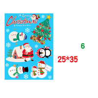 HKM-296467 Christmas Snowflake Static Window Stickers - Waterproof Wall Decals for Festive Decor