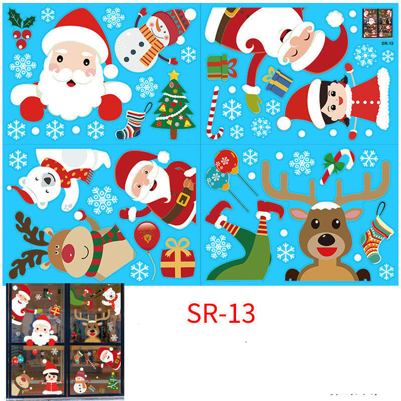 HKM-296467 Christmas Snowflake Static Window Stickers - Waterproof Wall Decals for Festive Decor