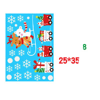 HKM-296467 Christmas Snowflake Static Window Stickers - Waterproof Wall Decals for Festive Decor