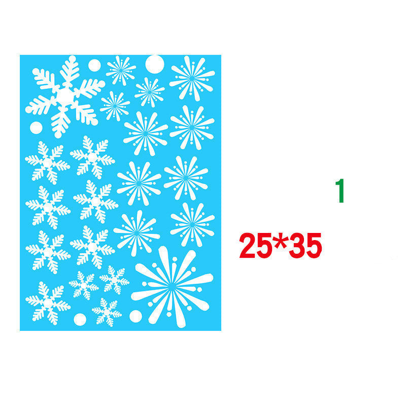 HKM-296467 Christmas Snowflake Static Window Stickers - Waterproof Wall Decals for Festive Decor