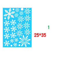 HKM-296467 Christmas Snowflake Static Window Stickers - Waterproof Wall Decals for Festive Decor