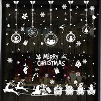 HKM-296467 Christmas Snowflake Static Window Stickers - Waterproof Wall Decals for Festive Decor
