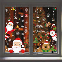 HKM-296467 Christmas Snowflake Static Window Stickers - Waterproof Wall Decals for Festive Decor