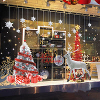 HKM-296467 Christmas Snowflake Static Window Stickers - Waterproof Wall Decals for Festive Decor