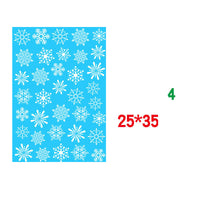 HKM-296467 Christmas Snowflake Static Window Stickers - Waterproof Wall Decals for Festive Decor