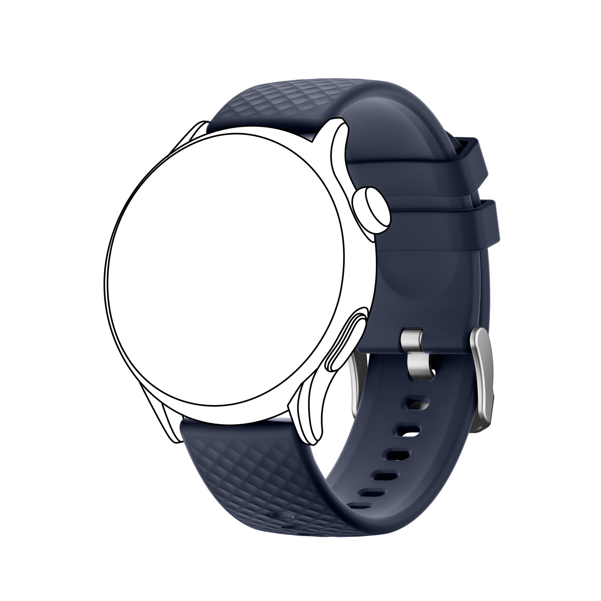 HKM-296531 Premium Soft Silicone Watch Band – 22mm Slim Strap with Quick Release, Durable and Skin-Friendly