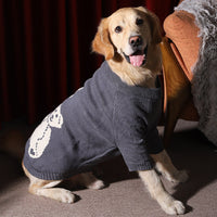 HKM-296595 Cozy Gray Thick Sweater for Large Dogs - Available in Multiple Sizes
