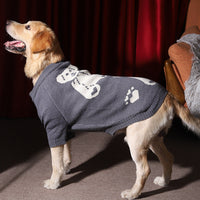 HKM-296595 Cozy Gray Thick Sweater for Large Dogs - Available in Multiple Sizes